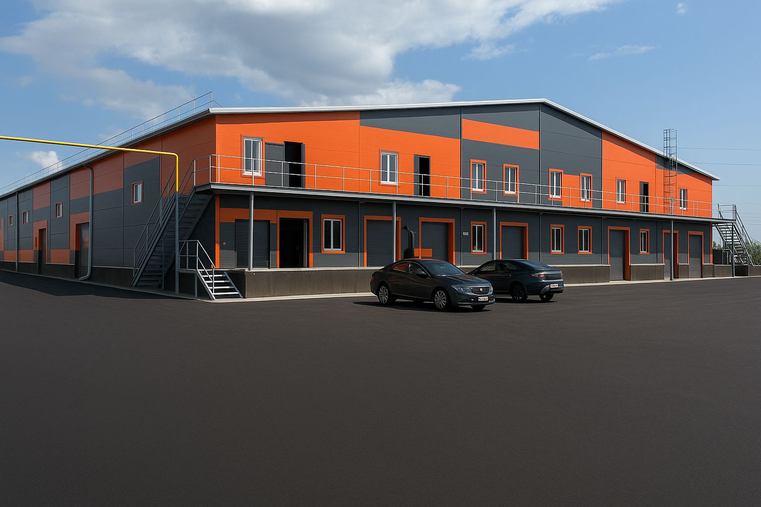 Асфальтированные подъезды и  разгрузочные площади.